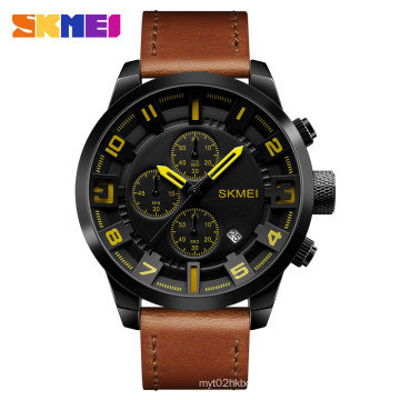 Hot selling Skmei 1309 leather quartz movement waterproof montre homme luxury japan movt watch sr626sw price hand watch for man